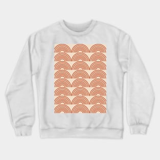 Retro Style Orange Half Moon Shape Crewneck Sweatshirt